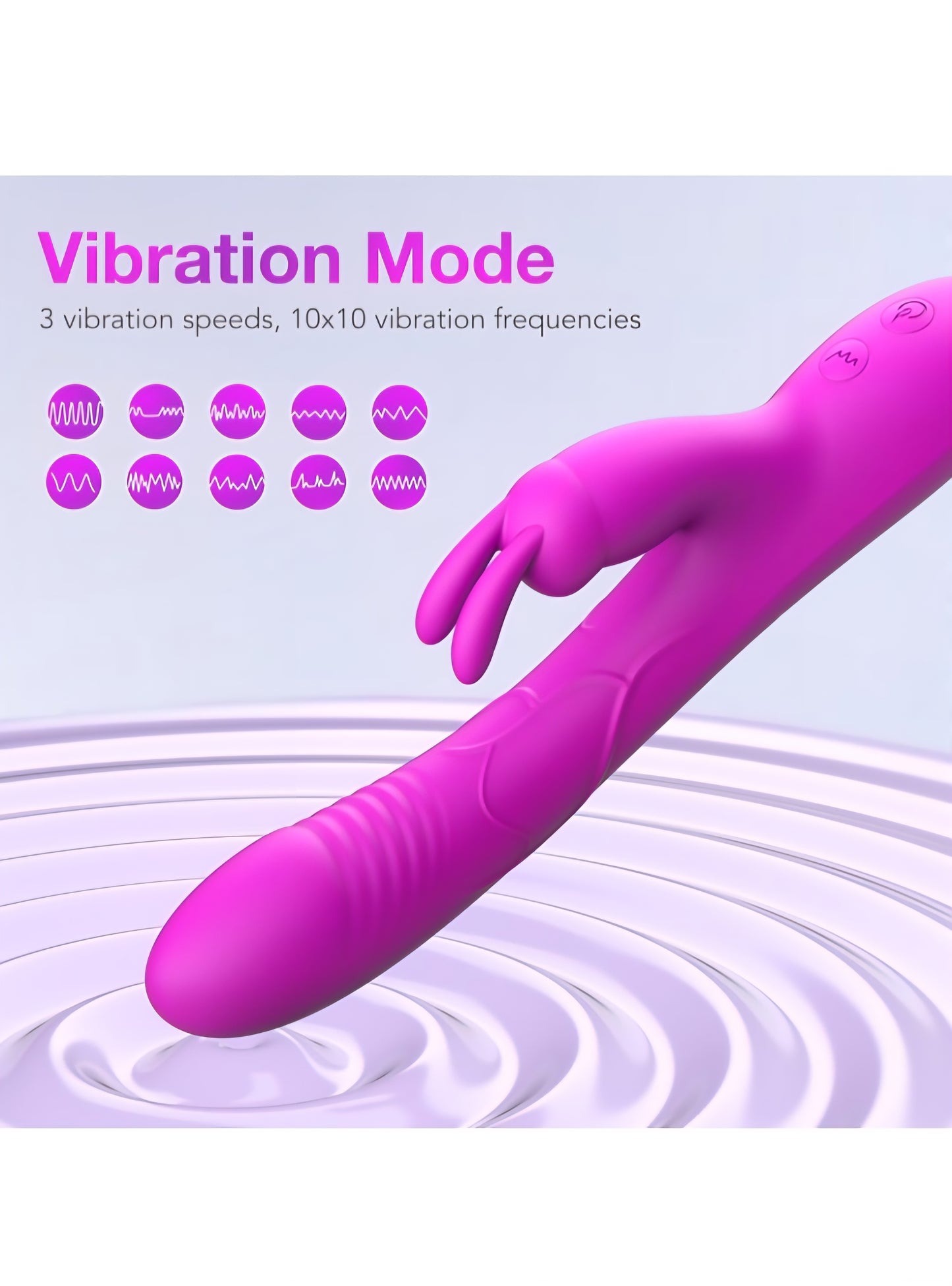 Vibrator for Women, Little Lucky Sex Toy Rabbit Thrusting G-Spot Vibrator, Body-Safe Silicone IPX6 Waterproof with 3x7 Vibration Modes Dildo for Couples