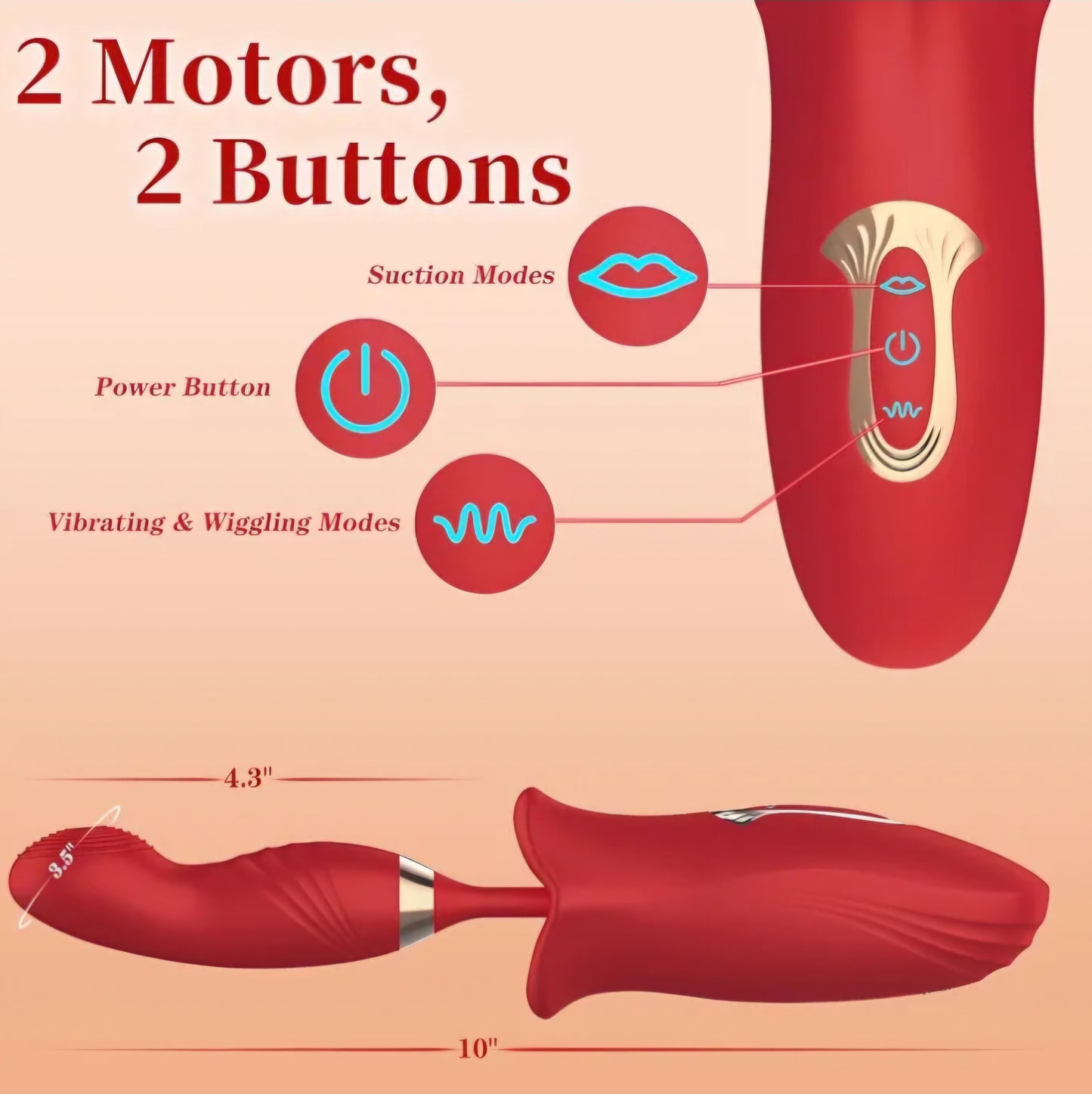 Adult Sex Toys Mouth Sucking Vibrator, 3 in 1 Finger Shaped Bullet Vibrator
Vibrator Dildo Sex Toy Clitoral Massager with 10 Vibrating/Wiggling/Suction Modes, Realistic Mouth Suction Vibrator for Women AMA