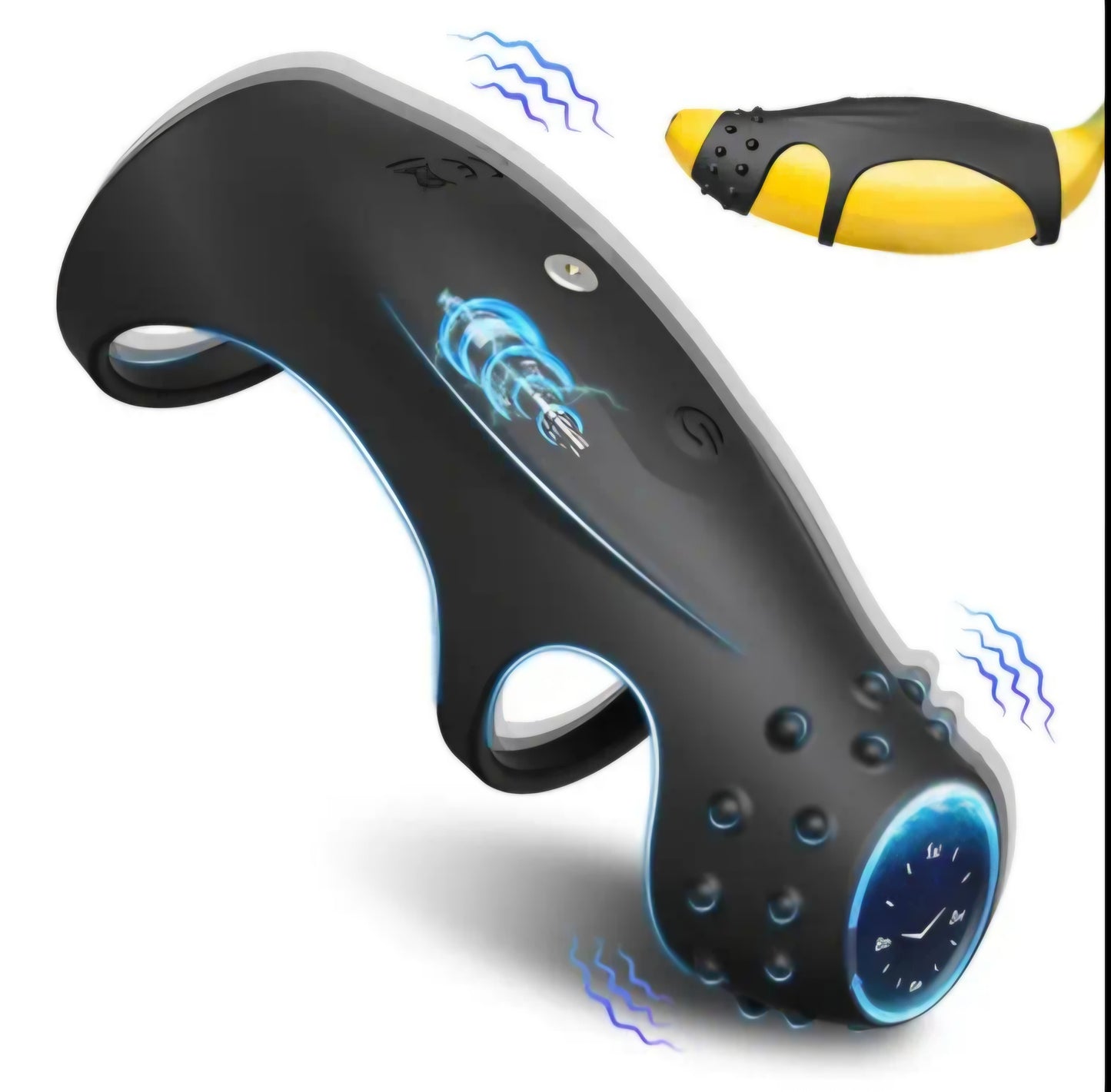 Three Ring Rechargeable Penis Cock Ring (Opp Bag)