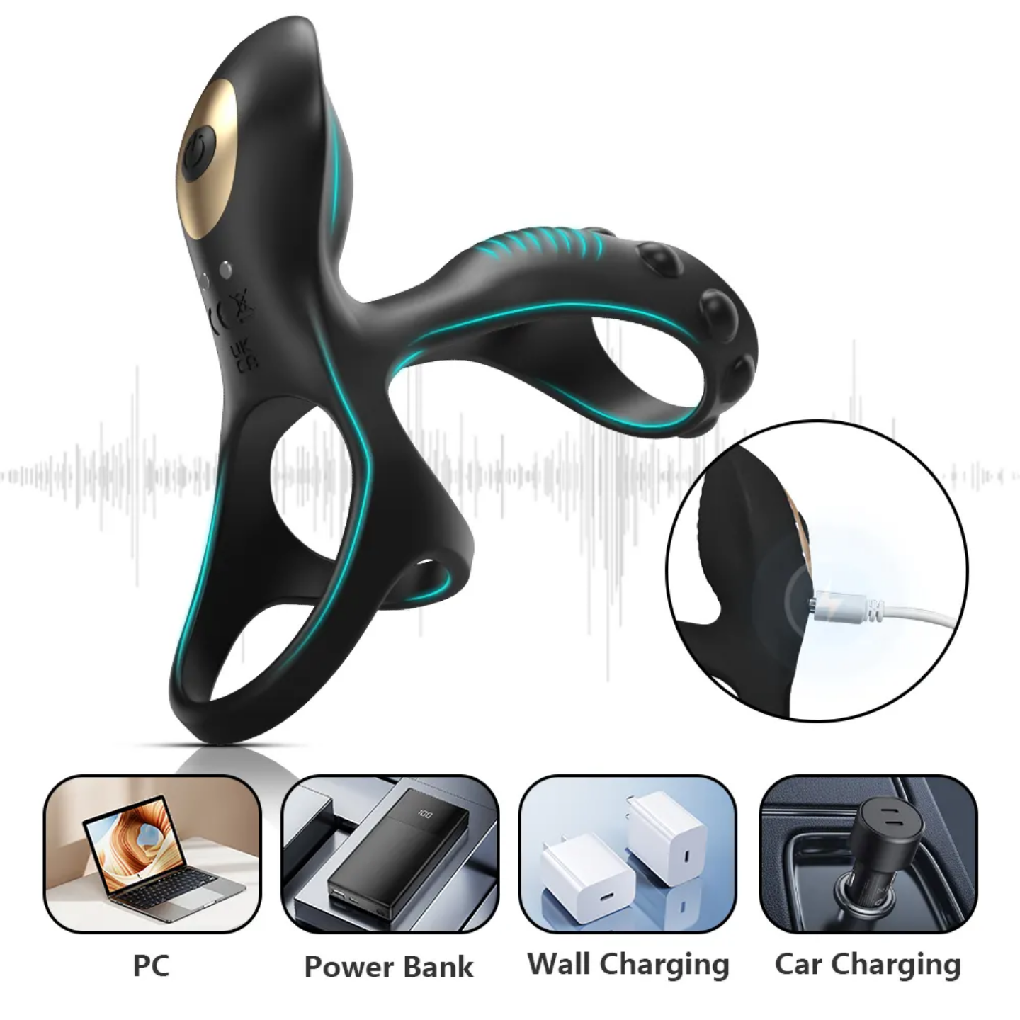 Frank App Controlled 3 Penis/Cock Ring Vibrating Cock Penis Ring with 9 Modes for Male and Female Stimulation