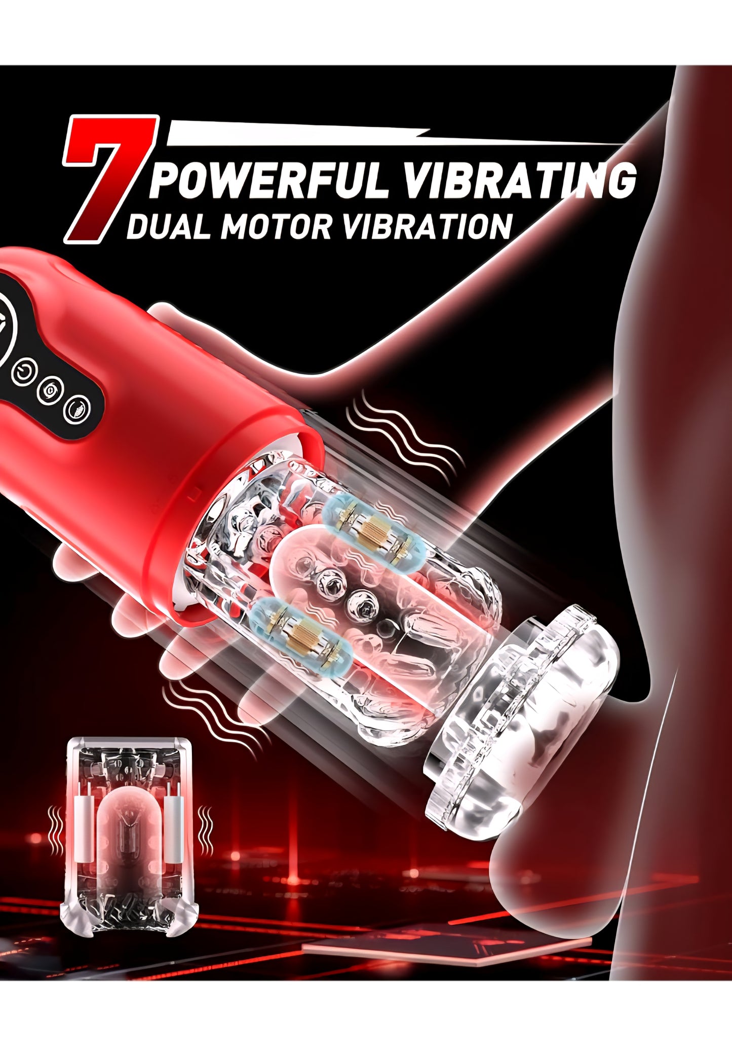 Male Masturbator Adult Penis Pump - Sex Toy Vibrator with 7 Thrusting Rotating & Vibrating Stimulation Modes, Electric Pocket Pussy Stroker & Male Sex Toy for Men Sexual Pleasure