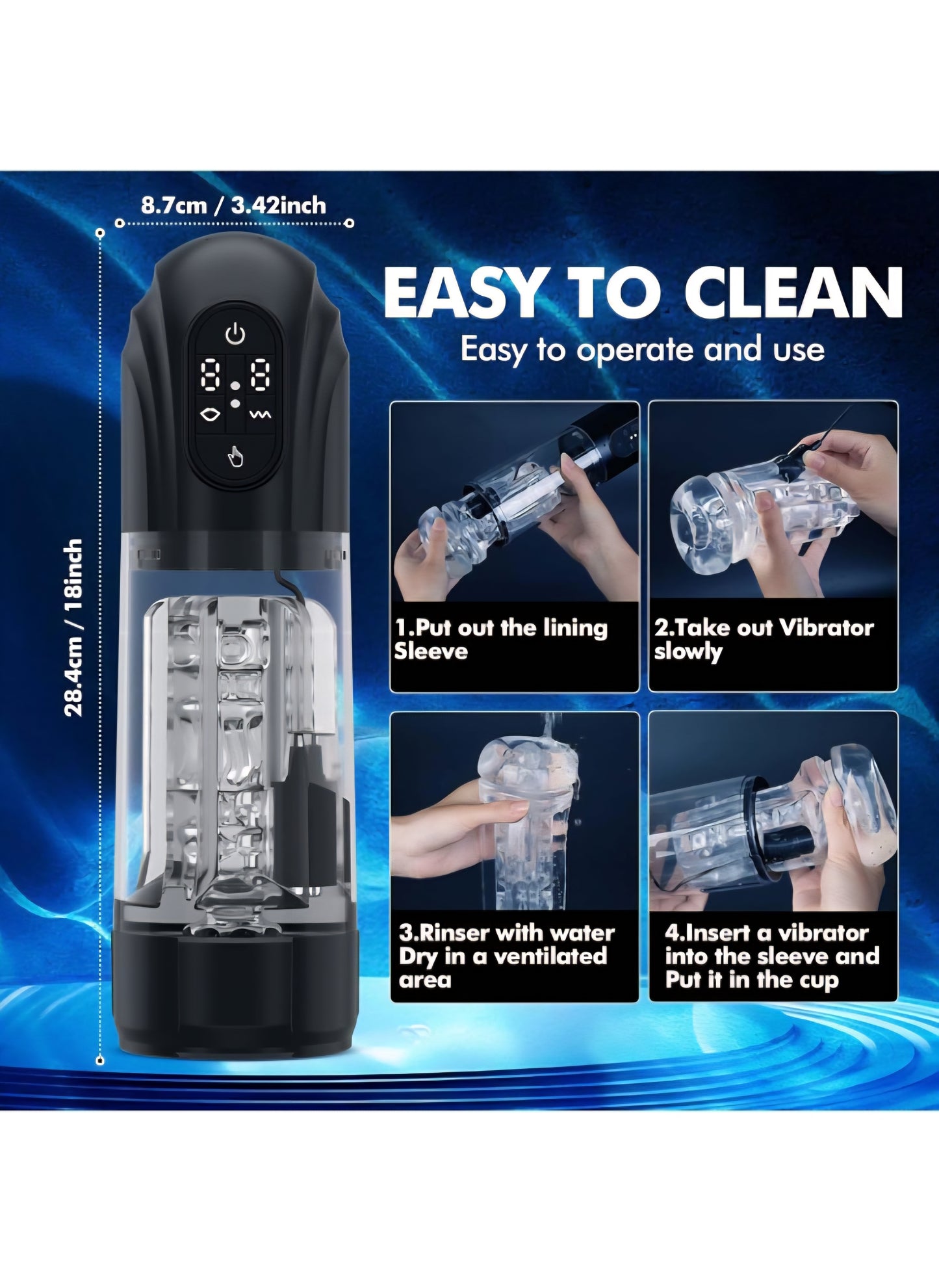 Automatic Sucking Masturbator Sex Toys - Upgraded Male Masturbators Cup with 10 Vibrating & Suction Modes, Hands Free Blowjob Adult Sex Toy Stroker Pocket Pussy with 3D Textured for Men Penis Pumps