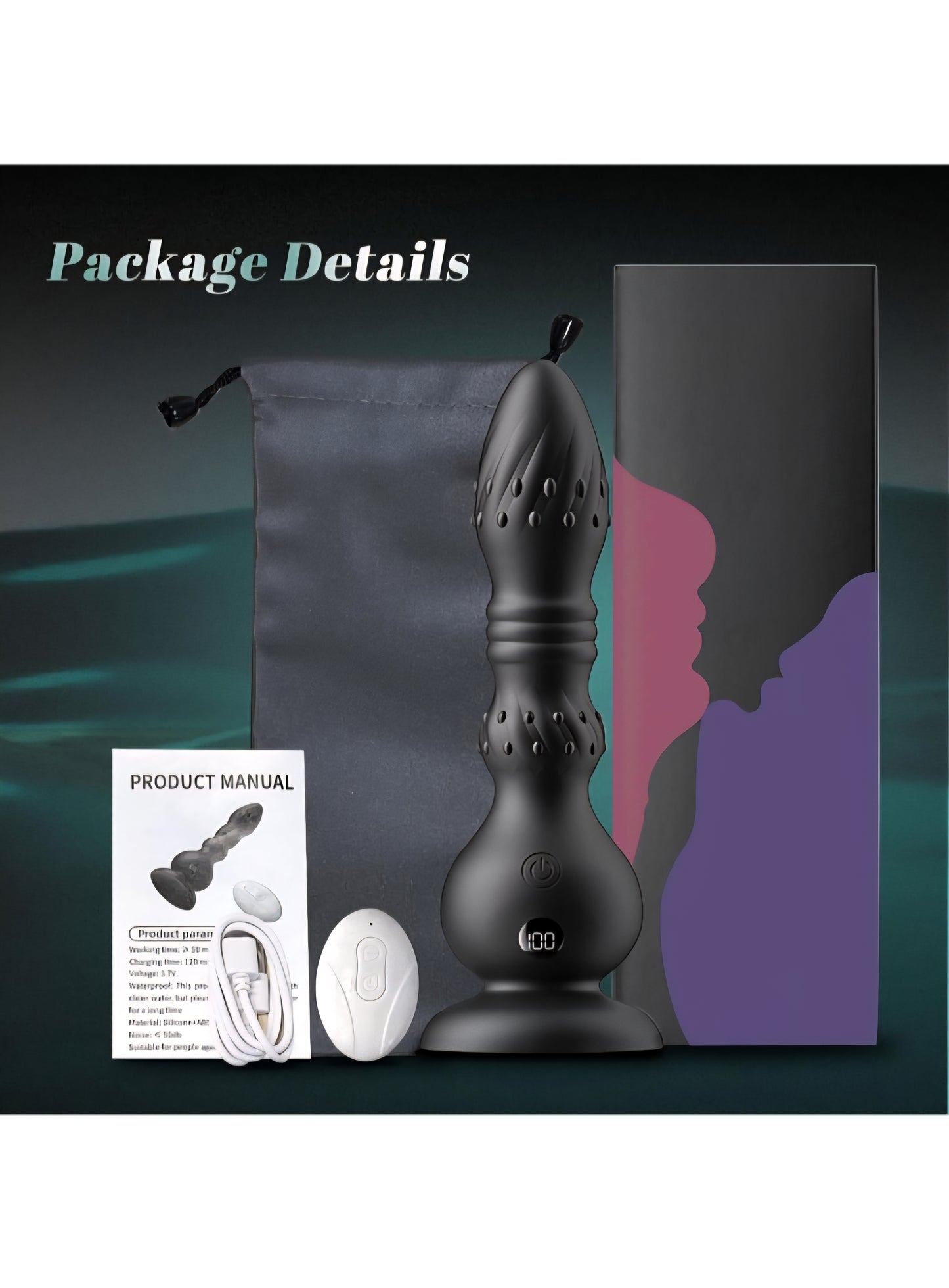 Thrusting Anal Vibrator Prostate Massager Butt Plug, Anal Beads with 10 Thrusting & Vibrating, LED Display Vibrators Male Sex Toys with Remote Control, Strap-on Anal Toy Adult Toys for Men