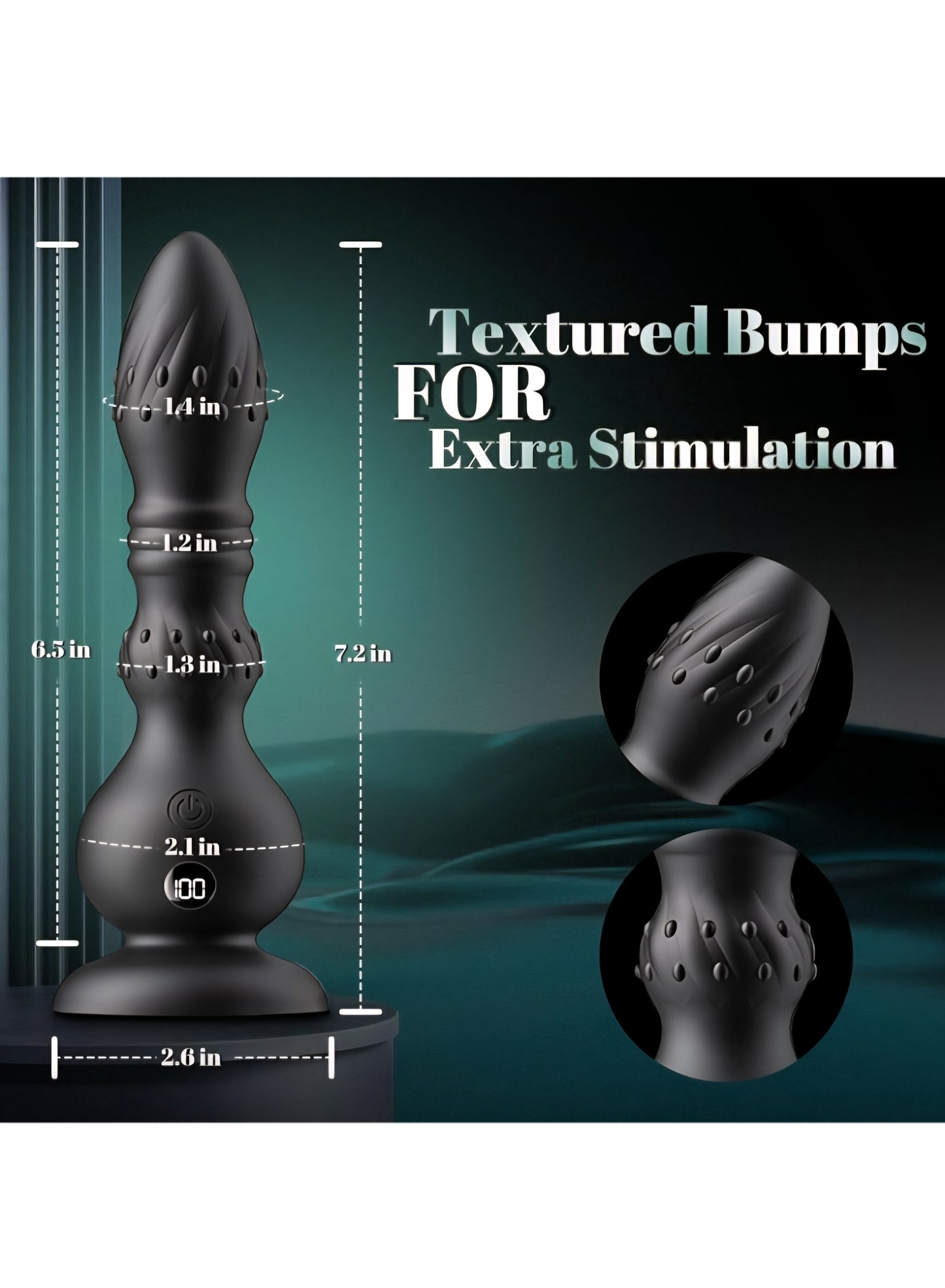 Thrusting Anal Vibrator Prostate Massager Butt Plug, Anal Beads with 10 Thrusting & Vibrating, LED Display Vibrators Male Sex Toys with Remote Control, Strap-on Anal Toy Adult Toys for Men