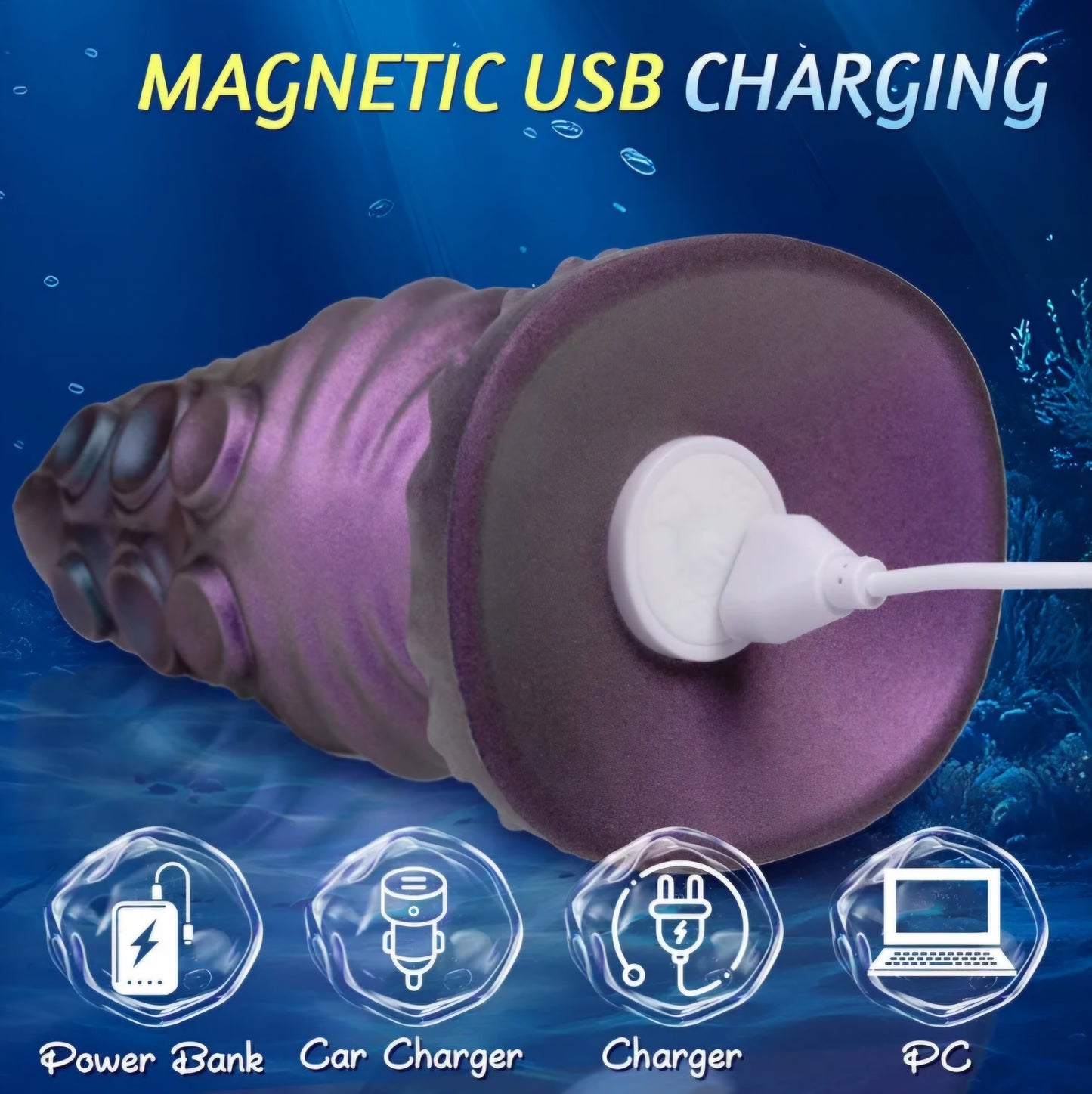 6.9" Vibrating Butt Plug Large Buttplug, Monster Tentacle Dildo Knot Silicone Anal Plug for Training & Stretching, Vibrating Anal Plug Prostate Massage with Suction Cup, Adult Sex Toys for Men Women AMA