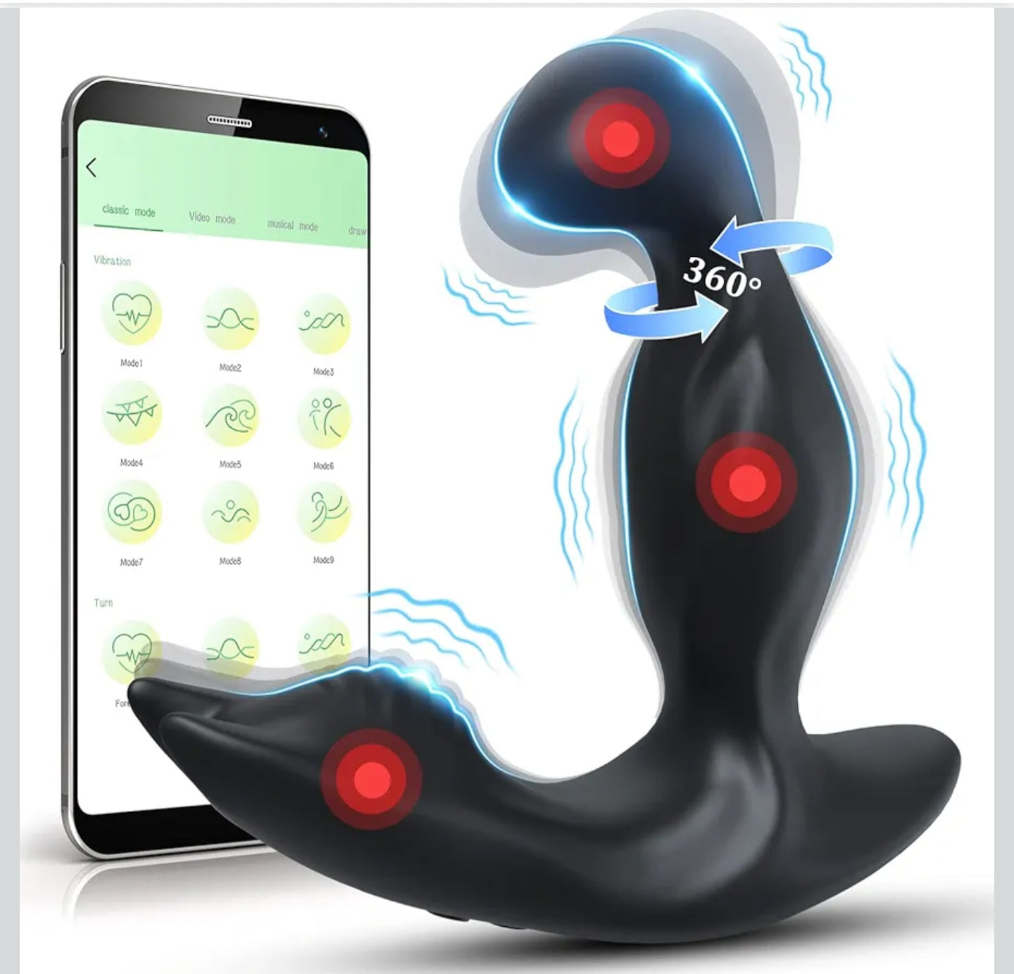 Rotating & Vibrating Anal Vibrator Prostate Massager Male Sex Toys, Adult Toys App Control Prostate Stimulator Toy with 3 Rotating & 9 Vibrating Modes Butt Plug Adult Anal Sex Toys for Men