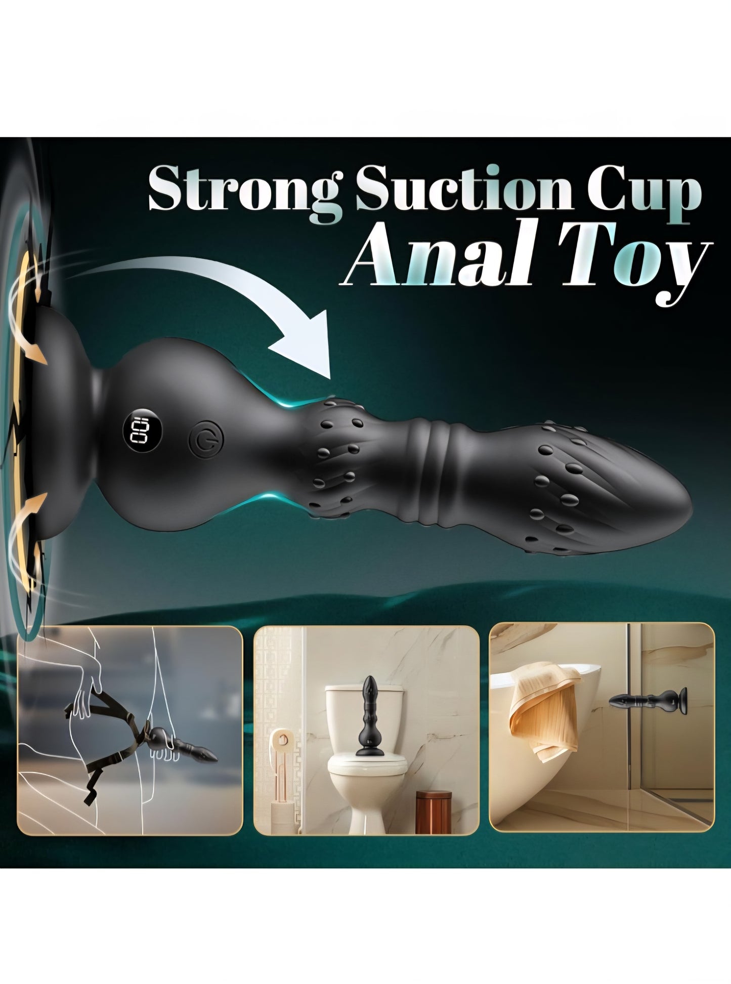 Thrusting Anal Vibrator Prostate Massager Butt Plug, Anal Beads with 10 Thrusting & Vibrating, LED Display Vibrators Male Sex Toys with Remote Control, Strap-on Anal Toy Adult Toys for Men