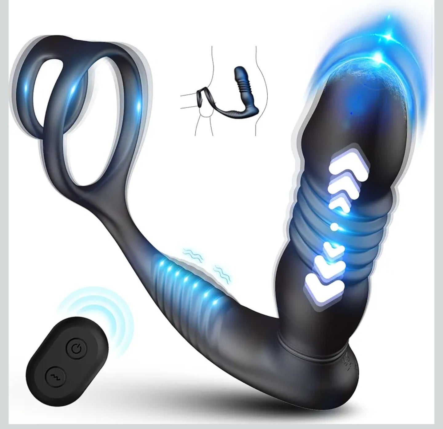 Anal Vibrators Male Butt Plug - UTIMI Adult Sex Toys with 2 Cock Ring Remote Control Prostate Massager 9 Thrusting & Vibrating Modes Dual Motors Stimulator Anal Gay Toy for Man Woman Couples Pleasure