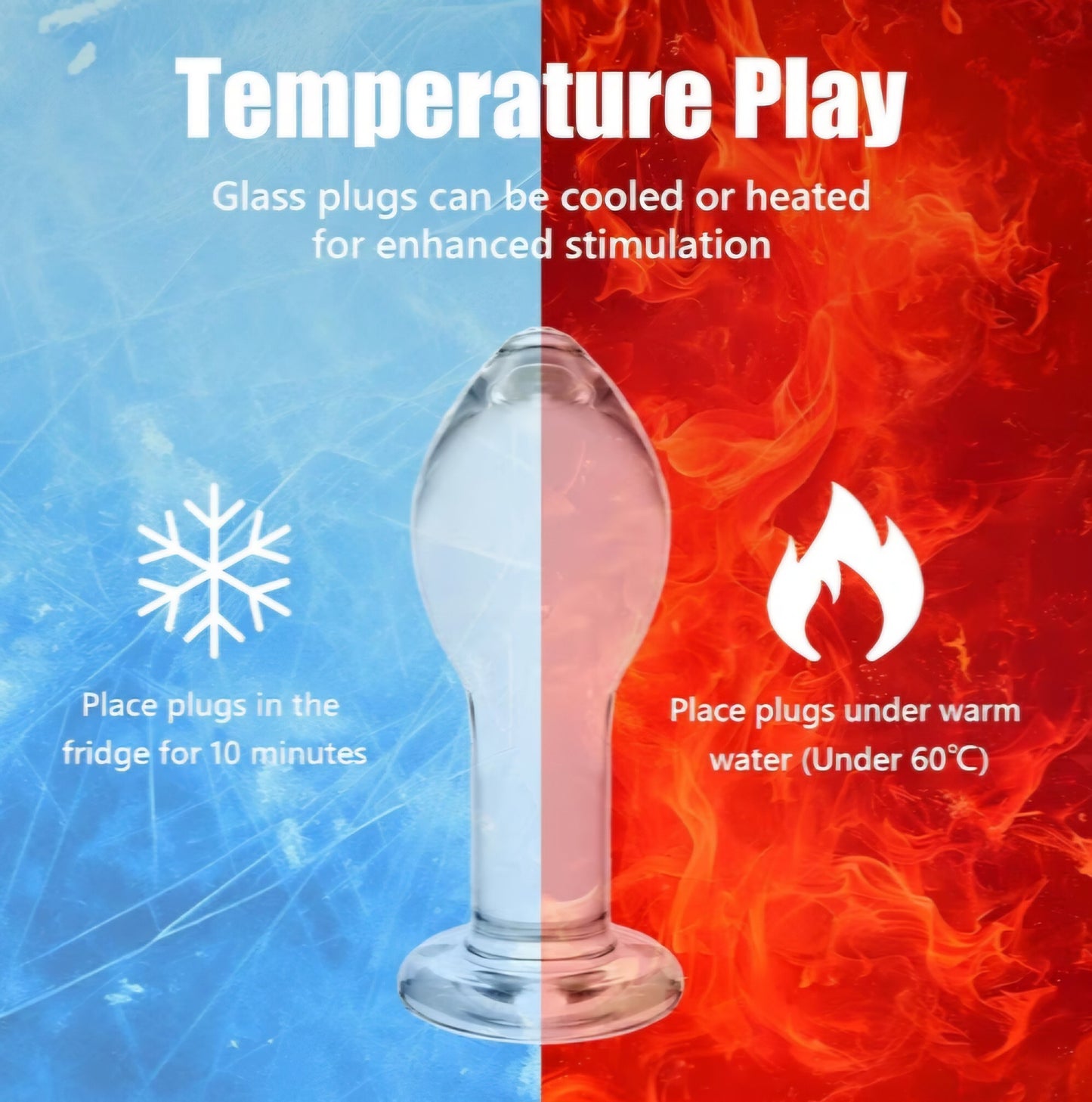 Glass Butt Plug Training Kit for Beginners, 3 Pcs Crystal Anal Plug Set Clear Buttplugs for Couples Gay Lesbian Play, Glass Sex Toys for Adult Couple Women Men Lesbian Gay