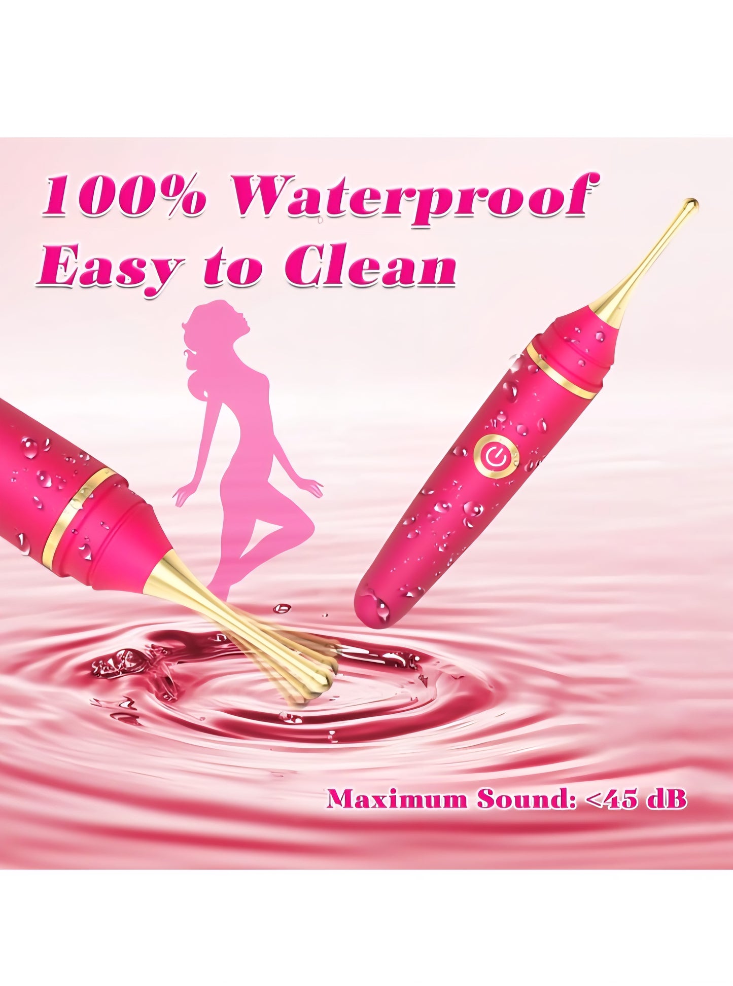 Vibrator Wand Female Adult Sex Toys for Women, 4 in 1 Squirting Vibrator with 10 Modes Pinpoint Clitoral G-Spot Dildo Nipple Stimulator High Frequency Mini Bullet Vibrators 3 Silicone Head