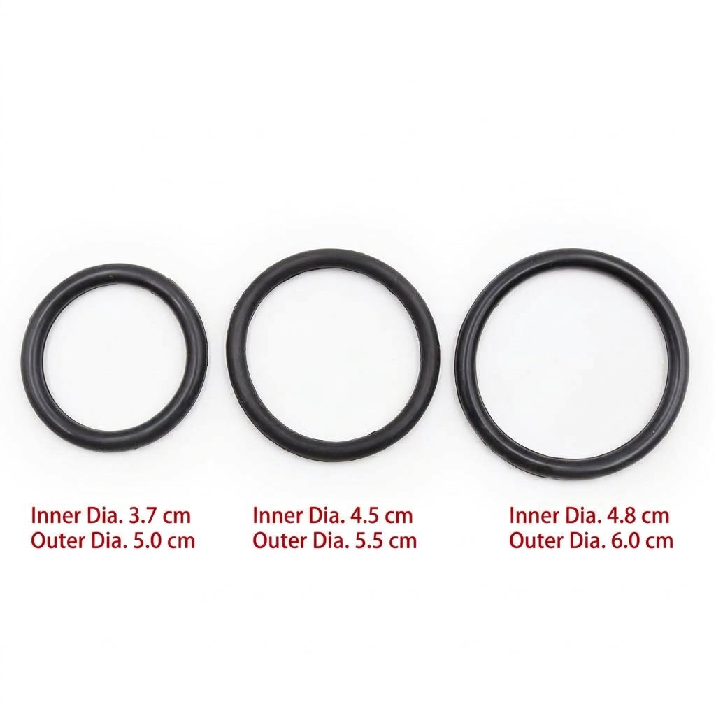 3-Piece Ergonomic Silicone Comfort Rings Set – 3 Sizes (3.7cm, 4.5cm, 4.8cm Inner Diameter)