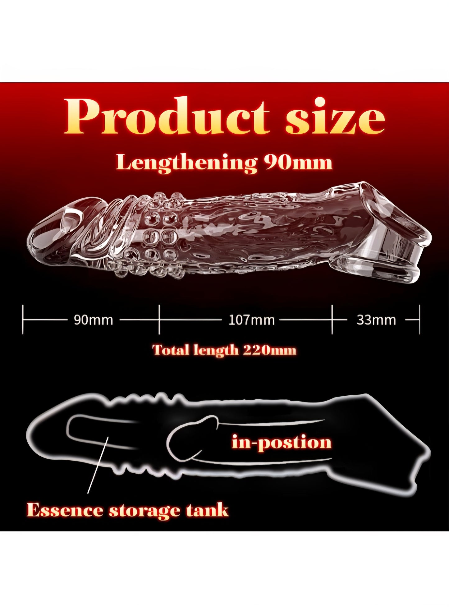 Penis Sleeve with Cock Ring Sex Toys for Male, Ultra-Soft Silicone Cock Sleeve, Reusable Penis Cuff Thickened Testicle Ring Male Adult Toys, Penis Extender and Penis Enlarger for MenPenis Sleeve with Cock Ring Sex Toys for Male, Ultra-Soft Silicone Cock S