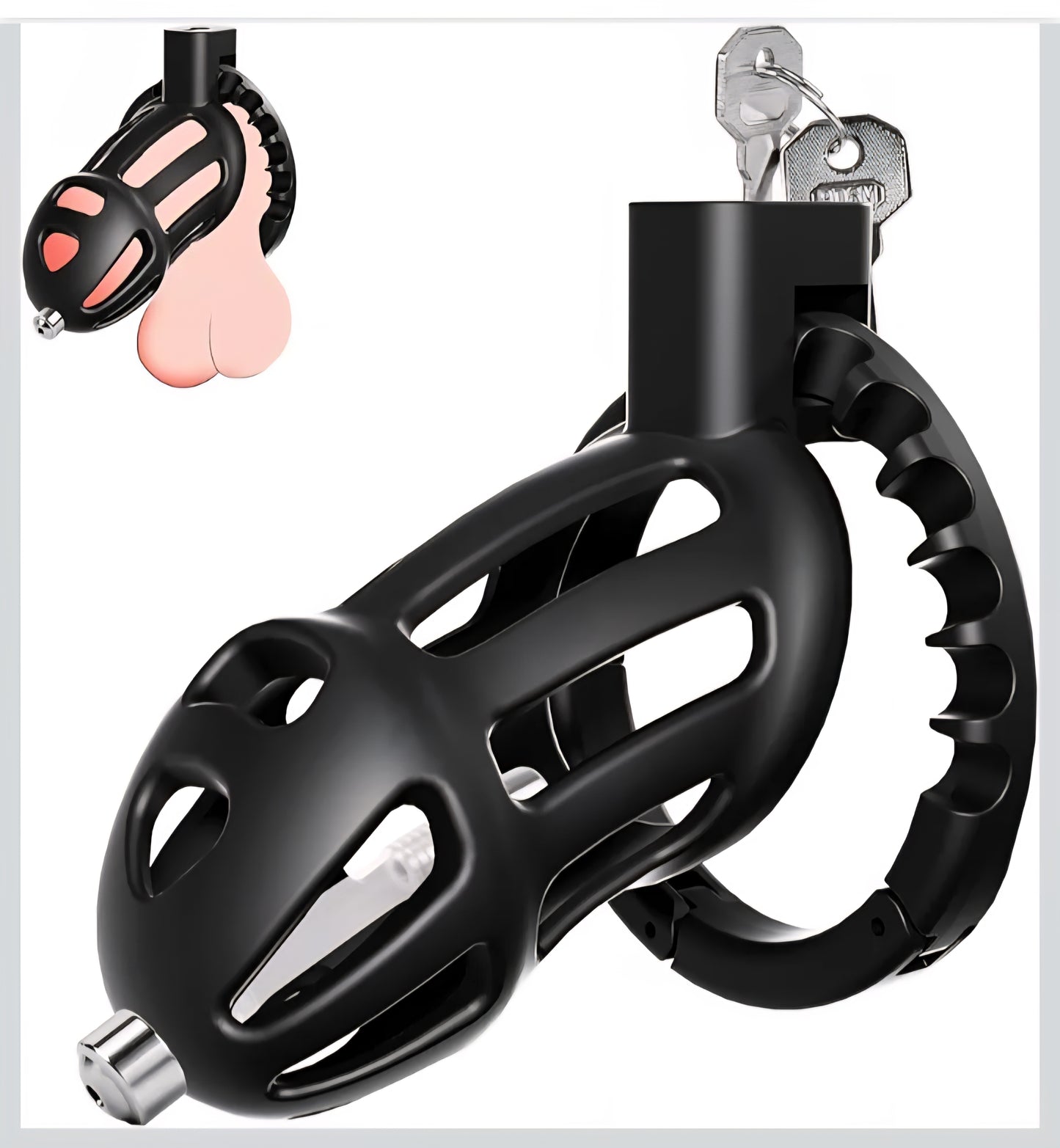 Male Chastity Cage Sex Toys – Lightweight Chastity Device with 8-Size Adjustable Cock Ring &Soft Urethral Catheter, Cock Cage Bondage Gear for Penis Exercise Control, Adult Toys for Men Beginners