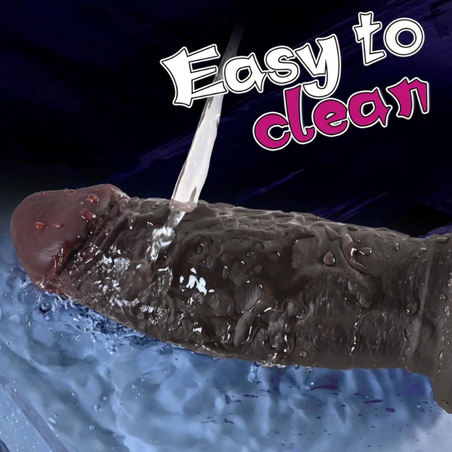 2.5IN Diameter Black Thick Dildo No Balls, 7.5in Realistic Curved Silicone Big Dildo with Strong Suction Cup for Hands-Free Play, Girthy G-spot Anal Dildos Adult Sex Toys for Women Men Couples