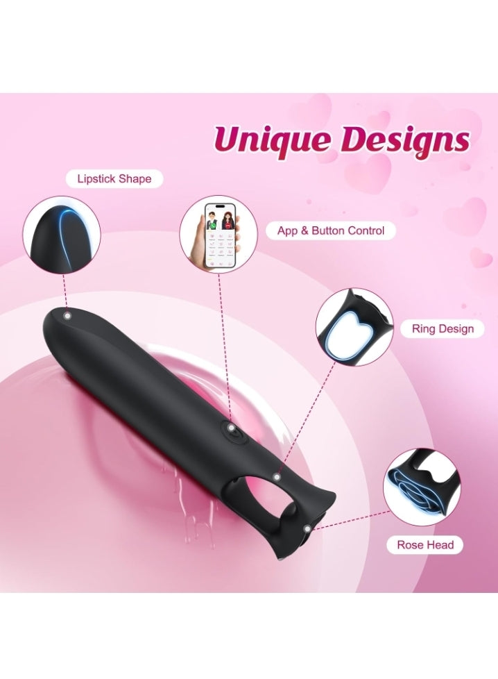 Mini Bullet Vibrator - App Long Distance Vibrator Sex Toys, G Spot Lipstick Vibrator with 9 Vibration Modes, Discreet Female Vibrators for Travel, Adult Sex Toys & Games for Couples Play