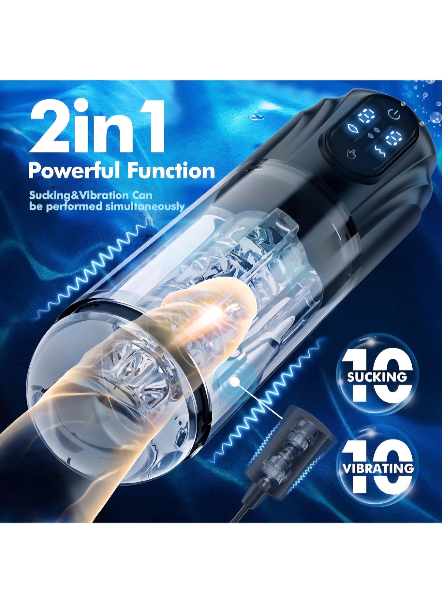 Automatic Sucking Masturbator Sex Toys - Upgraded Male Masturbators Cup with 10 Vibrating & Suction Modes, Hands Free Blowjob Adult Sex Toy Stroker Pocket Pussy with 3D Textured for Men Penis Pumps
