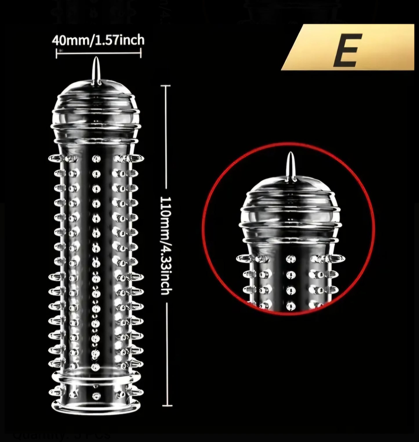 5-Pack Granular Spiral Reusable Condom Sleeve Set