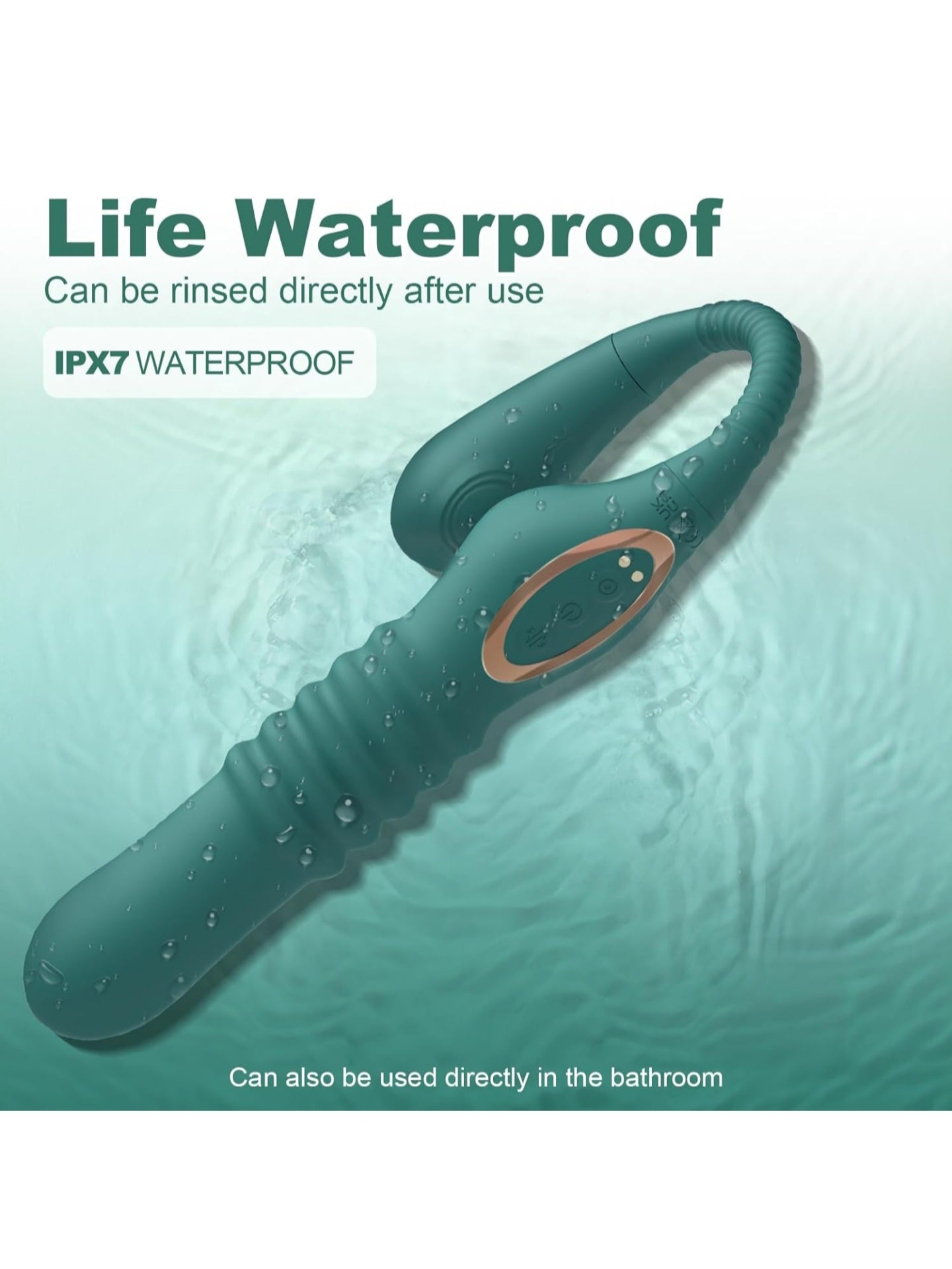 Vibrator Thrusting Dildo Sex Toy for Women- 3in1 G Spot Vibrator Clitoral Stimulator with 10 Vibration 10 Thrusting & 10 Tapping Mode, IPX7 Waterproof Silicone Double-Ended Vibrator for Women Couples