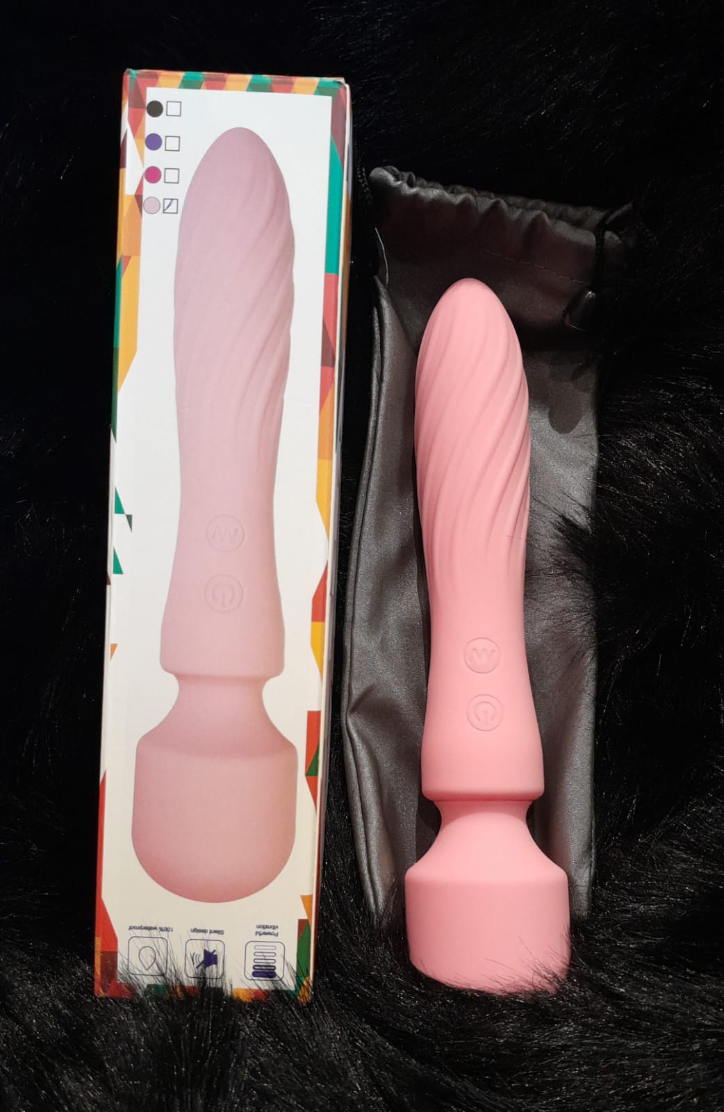 Wand Massager with Double End, Personal Massager, Cordless, Electric Vibrating Wand, Waterproof (Pink)