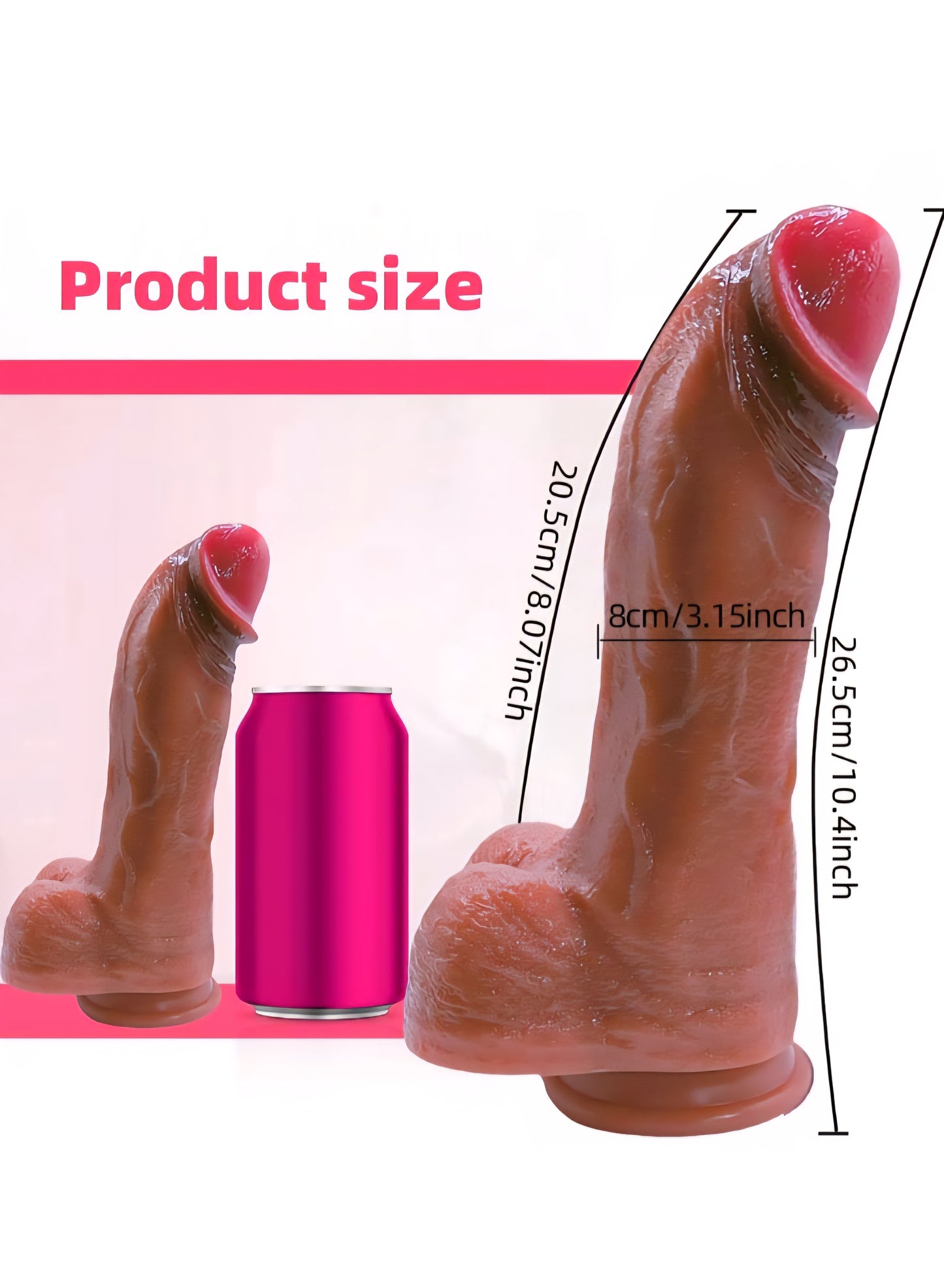 Realistic Huge Big Dildo Sex Toys, Tracrod 10.4" Thick Monster Penis Suction Cup Silicone Dildos Giant Anal Plugs Strap On Dragon Dildo Adult Toys & Games for Women Men Couples Pleasure(Brown)