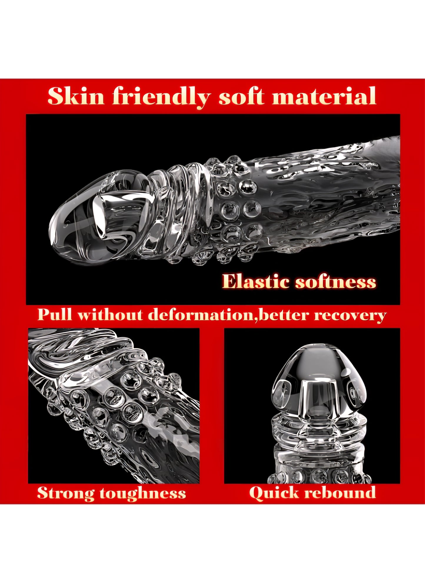 Penis Sleeve with Cock Ring Sex Toys for Male, Ultra-Soft Silicone Cock Sleeve, Reusable Penis Cuff Thickened Testicle Ring Male Adult Toys, Penis Extender and Penis Enlarger for MenPenis Sleeve with Cock Ring Sex Toys for Male, Ultra-Soft Silicone Cock S