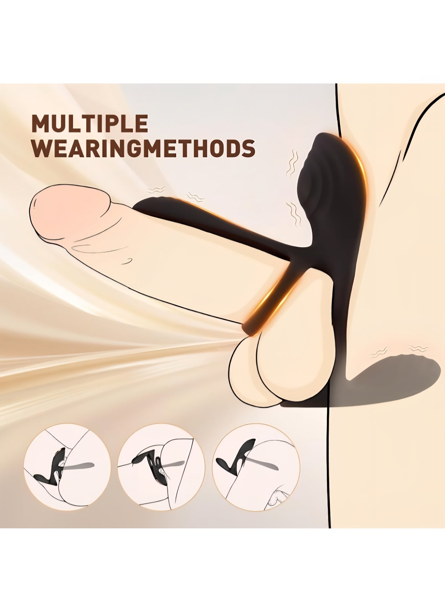 Vibrating Cock Ring Sex Toys for Men - 4 in 1 Penis Ring Perineum & Clitoral & G-Spot &Testicle Massage Stimulator with 10 Modes Adult Toy for Longer Harder Stronger for Male Female Couples Pleasure