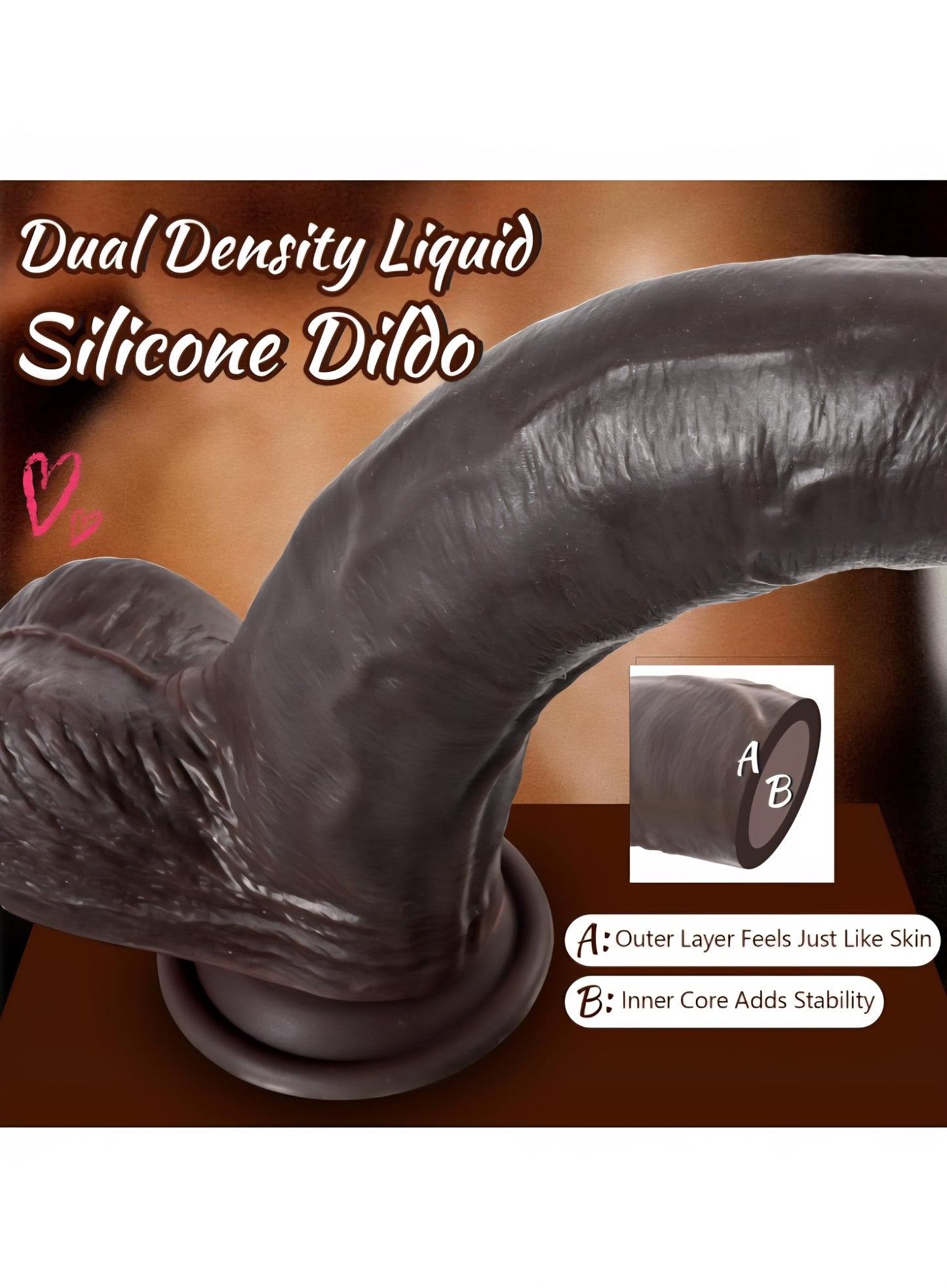 11 Inch Realistic Big Black Dildo with Large Rounded Glans, Skin-Like Huge Thick Curved Dildos for G Spot & Anal Play with Strong Suction Cup, Lifelike Silicone Dildo Adult Sex Toys for Men Women