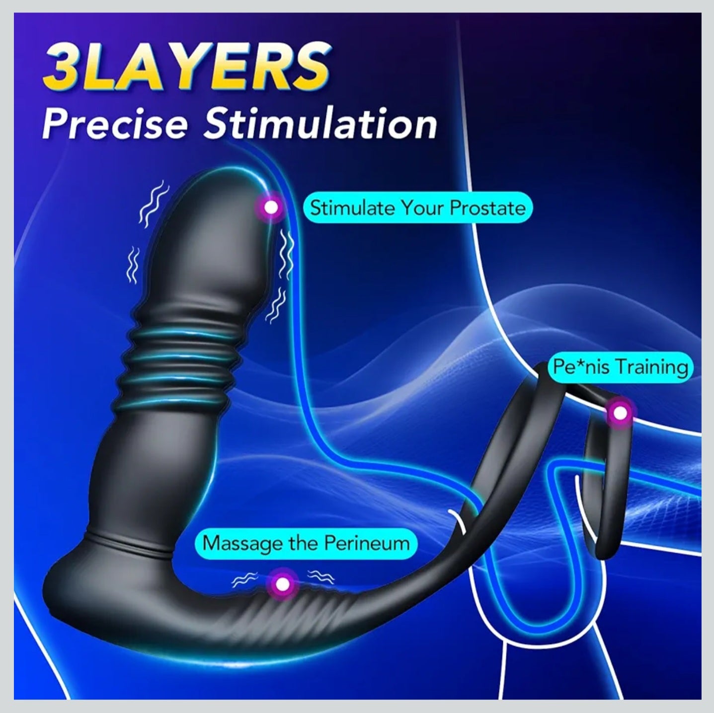 Anal Vibrators Male Butt Plug - UTIMI Adult Sex Toys with 2 Cock Ring Remote Control Prostate Massager 9 Thrusting & Vibrating Modes Dual Motors Stimulator Anal Gay Toy for Man Woman Couples Pleasure
