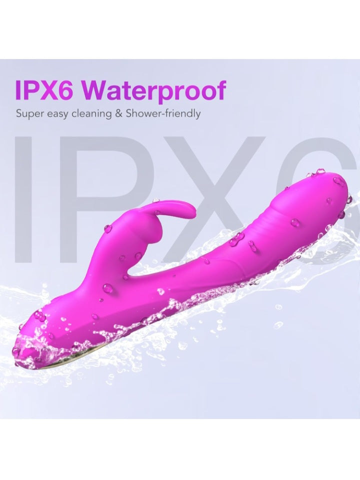 Vibrator for Women, Little Lucky Sex Toy Rabbit Thrusting G-Spot Vibrator, Body-Safe Silicone IPX6 Waterproof with 3x7 Vibration Modes Dildo for Couples