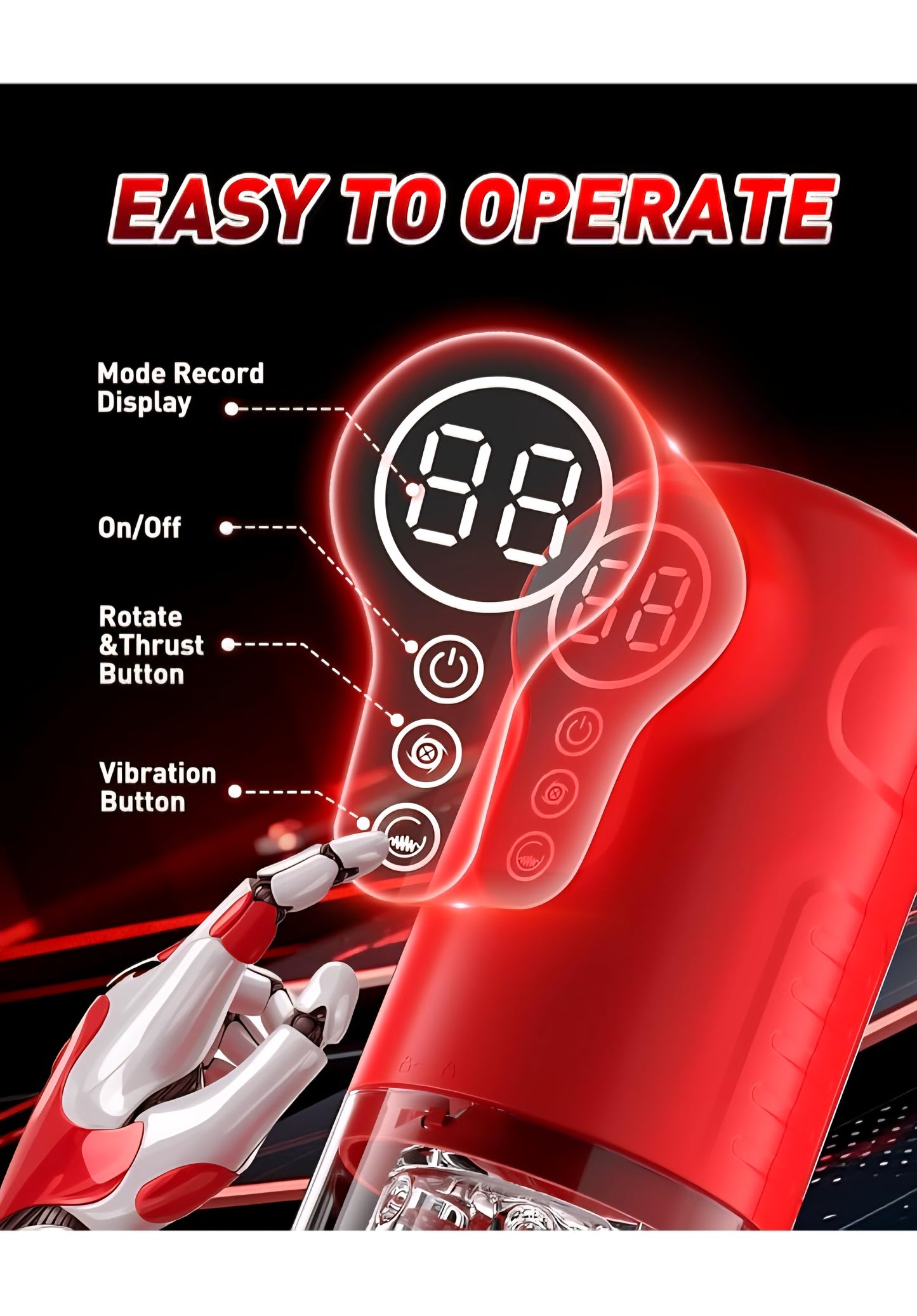 Male Masturbator Adult Penis Pump - Sex Toy Vibrator with 7 Thrusting Rotating & Vibrating Stimulation Modes, Electric Pocket Pussy Stroker & Male Sex Toy for Men Sexual Pleasure