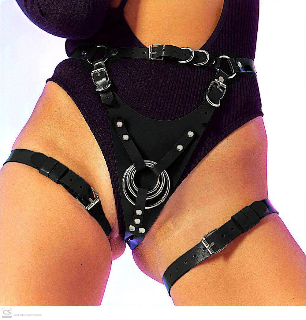 Premium Adjustable O-Ring Strap-On Harness Panty with Thigh Garters