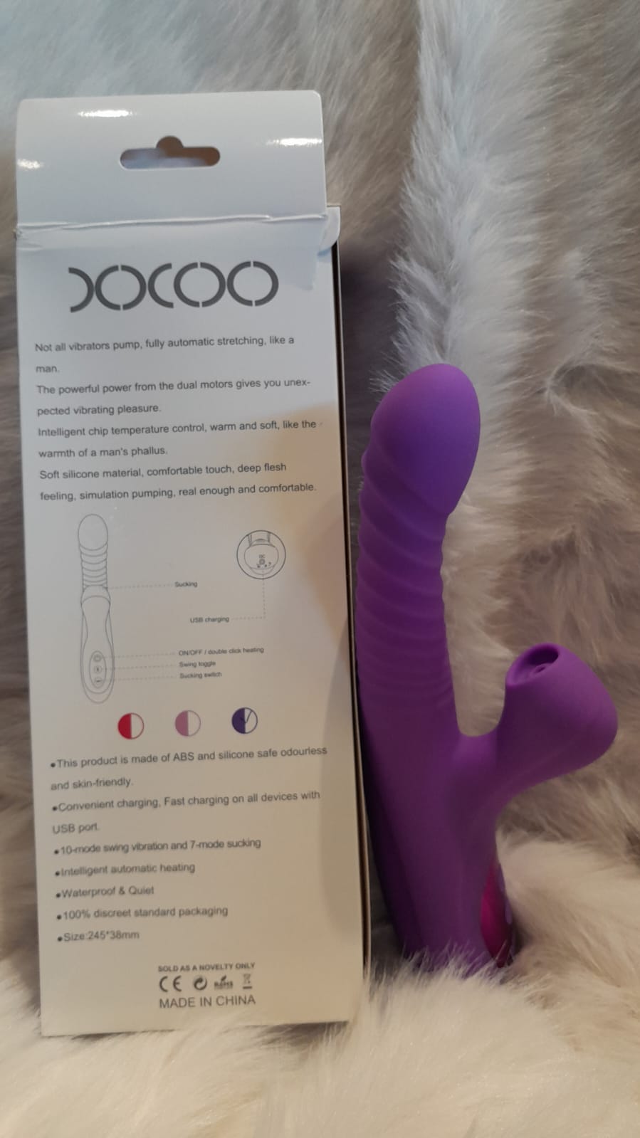 Clit Sucking Rabbit Vibrator, Penis Head, Heating, USB Rechargeable