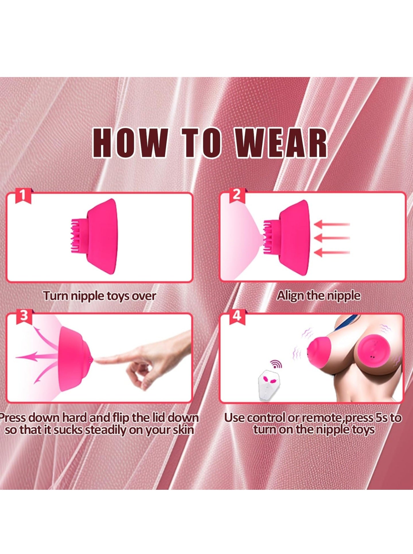 Nipple Toy Vibrator for Women with Remote Control, Wireless Nipple Clamps Sucking with 10 Vibrating Modes, APP Remote Control Nipple Toys for Women Couples, Adult Sex Toys for Women Couples