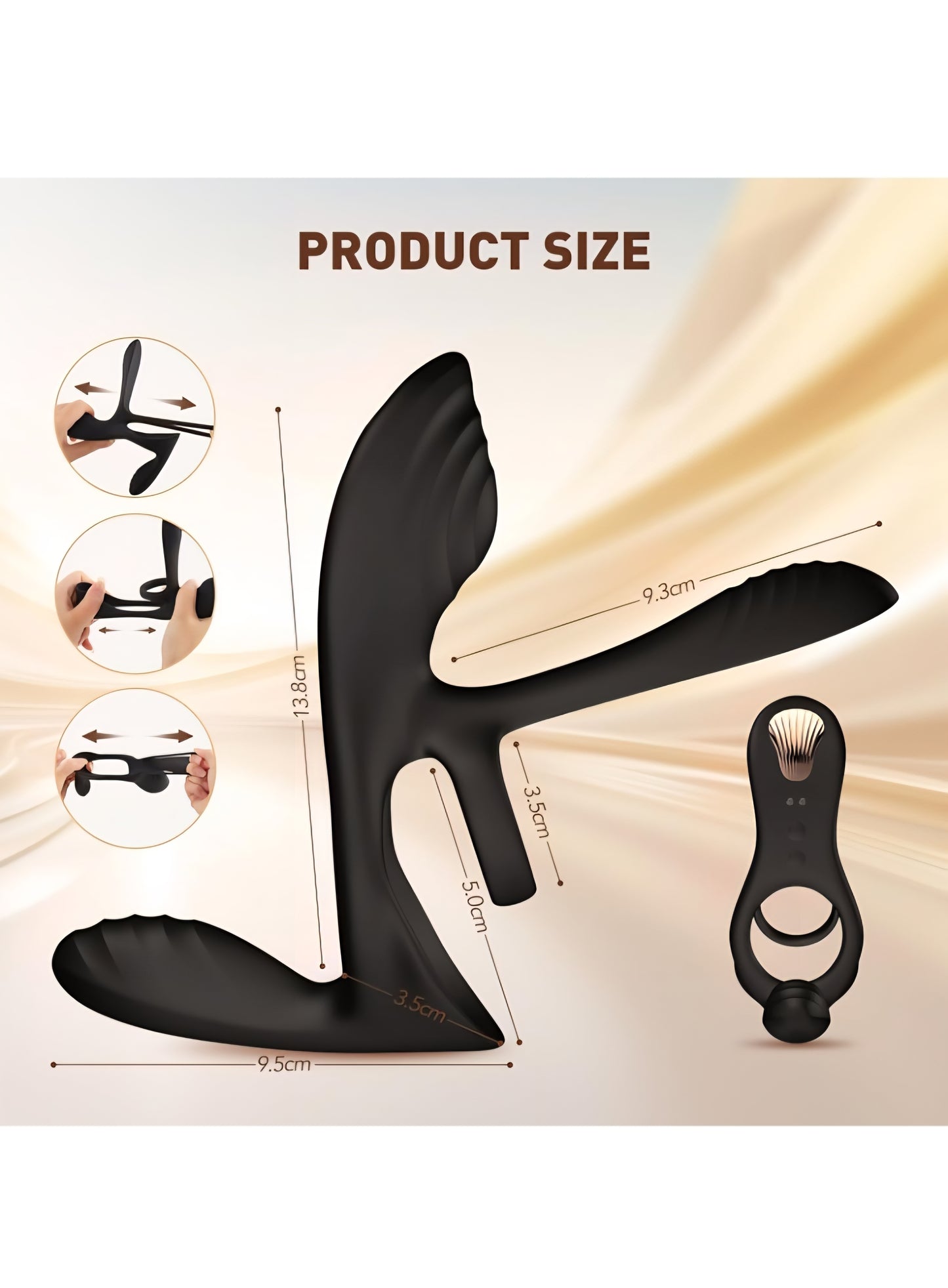 Vibrating Cock Ring Sex Toys for Men - 4 in 1 Penis Ring Perineum & Clitoral & G-Spot &Testicle Massage Stimulator with 10 Modes Adult Toy for Longer Harder Stronger for Male Female Couples Pleasure