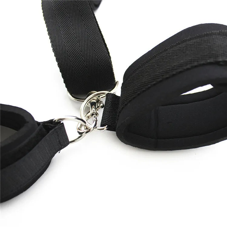 SM Games Sex Toys Sex Furniture Mouth to Wrist Behind Back Bondage Restraints,Black Silicone Play Restraints Kit,Adjustable BDSM Set for Adult Couples Sweater Yoga