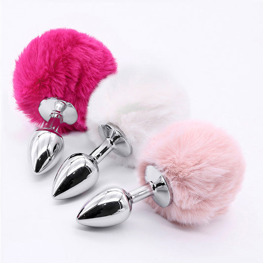 Furry Tales Bunny Tail Metal Butt Plug 2.5 Inch