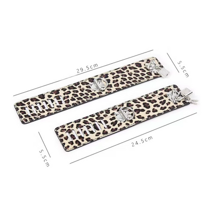 10-Piece Yellow Leopard Print Bondage Set – PU Leather