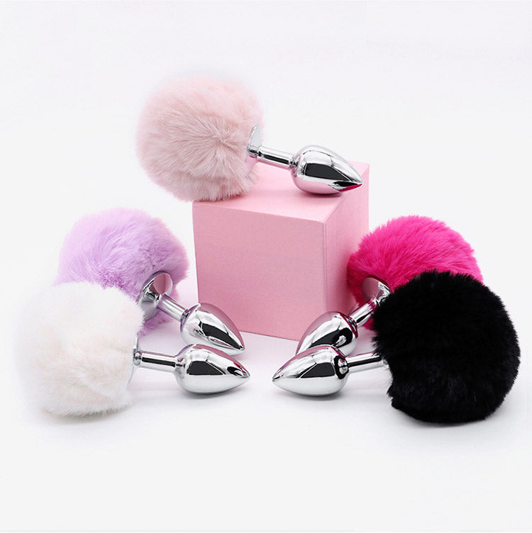 Furry Tales Bunny Tail Metal Butt Plug 2.5 Inch