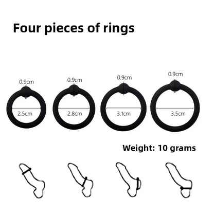 4 Piece Silicone Cock Penis Ring Set