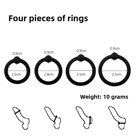 4 Piece Silicone Cock Penis Ring Set