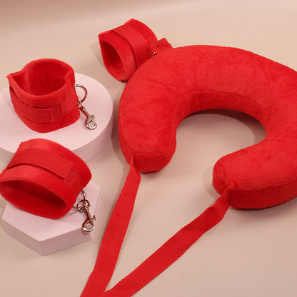 Missionary Leg Spreader with Neck Pillow Support BDSM Sex Bed Bondage Kits with Restraints for Ankle & Wrist Spreader Bar Sex Resistance Strap Leg Hand Cuff Set for Adults Bedroom Sex Handcuff Bracelets for Women