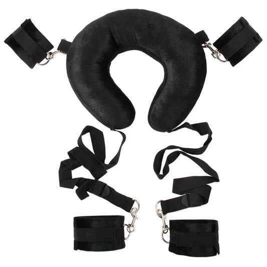 Missionary Leg Spreader with Neck Pillow Support BDSM Sex Bed Bondage Kits with Restraints for Ankle & Wrist Spreader Bar Sex Resistance Strap Leg Hand Cuff Set for Adults Bedroom Sex Handcuff Bracelets for Women
