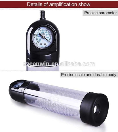 12 Inch Ball Type and Pull Handle Penis Pumps with Gauge, Durable, Waterproof Enhancement System.