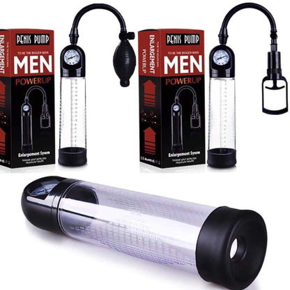 12 Inch Ball Type and Pull Handle Penis Pumps with Gauge, Durable, Waterproof Enhancement System.