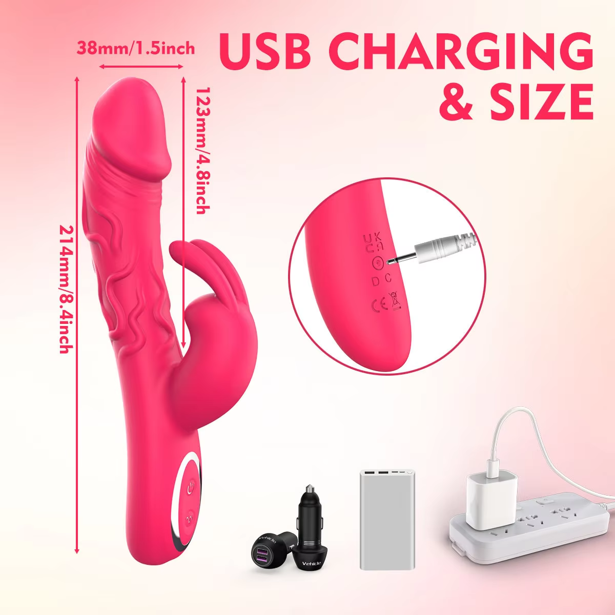 Realistic Rabbit Vibrator, Bunny Ear, Penis