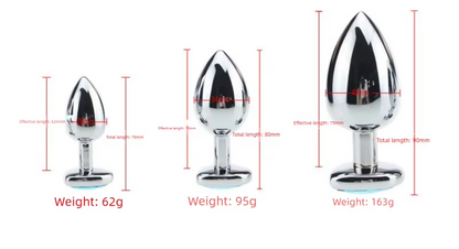 3Pcs Set Luxury Metal Butt Toys Heart Shaped Anal Trainer Jewel Butt Plug Kit S&M for Beginners Couples Large/Medium/Small. Experience the pleasure of fullness and anal stimulation.