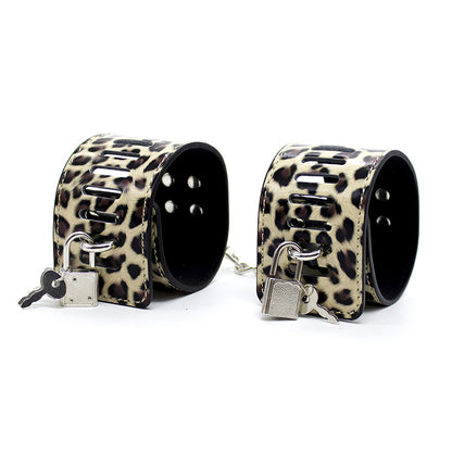 10-Piece Yellow Leopard Print Bondage Set – PU Leather