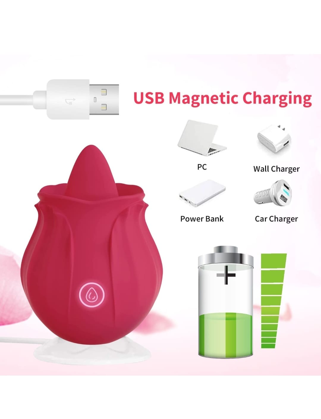 Licking Rose Toy Vibrator for Women (Pink) Licking Rose Toy Vibrator for Women (Pink)