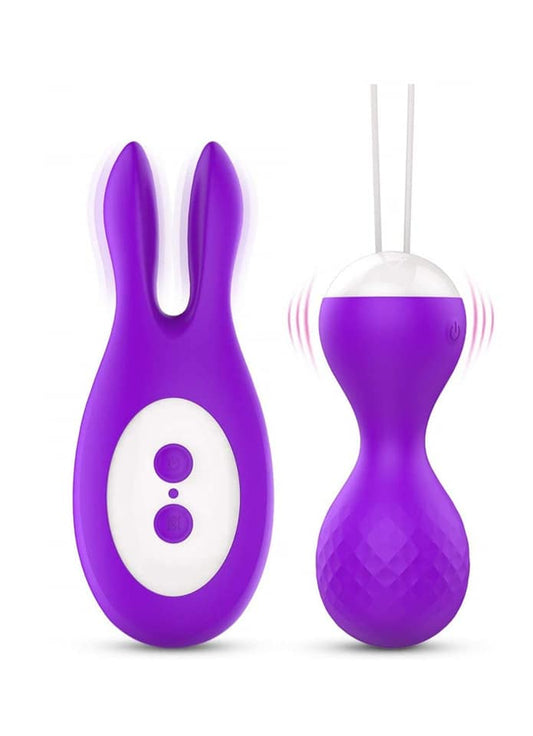 Small Massager with Bunny Ears & Remote Control Wireless with 6 Modes