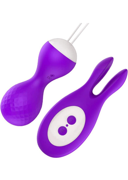 Small Massager with Bunny Ears & Remote Control Wireless with 6 Modes